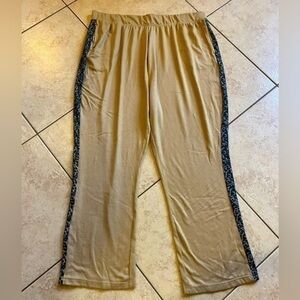 Retreat By Rhonda Shear Tan Leopard Stripe Knit Pants Size 2X